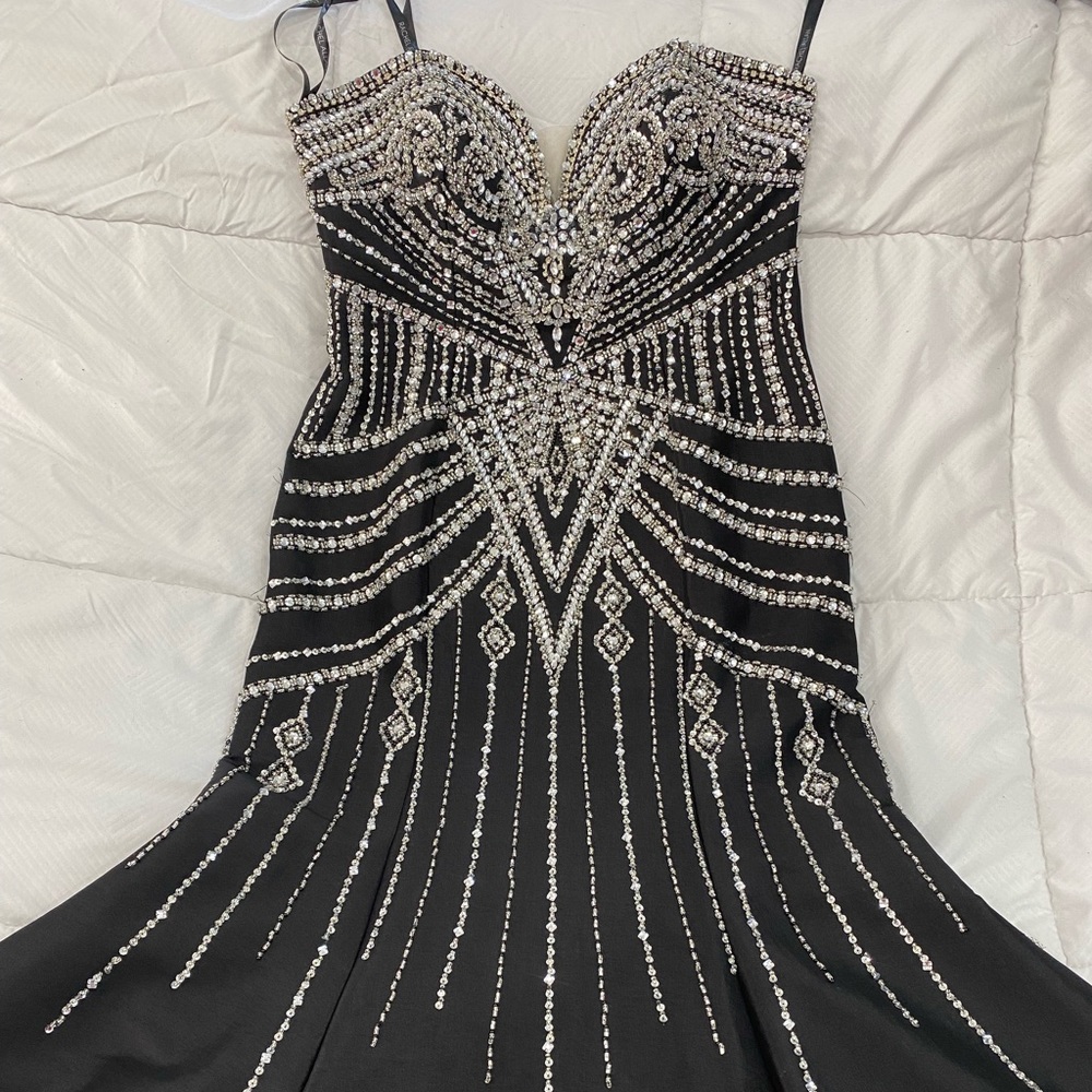 COPY - Gorgeous Rachel Allan evening gown heavily bejeweled. - Picture 5 of 11